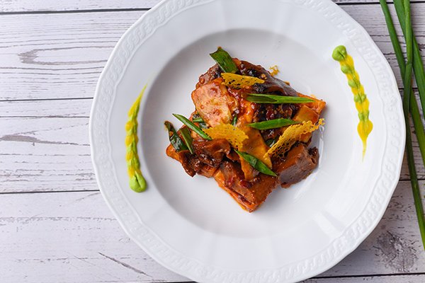 Braised Tofu in Hot Chili Bean Sauce